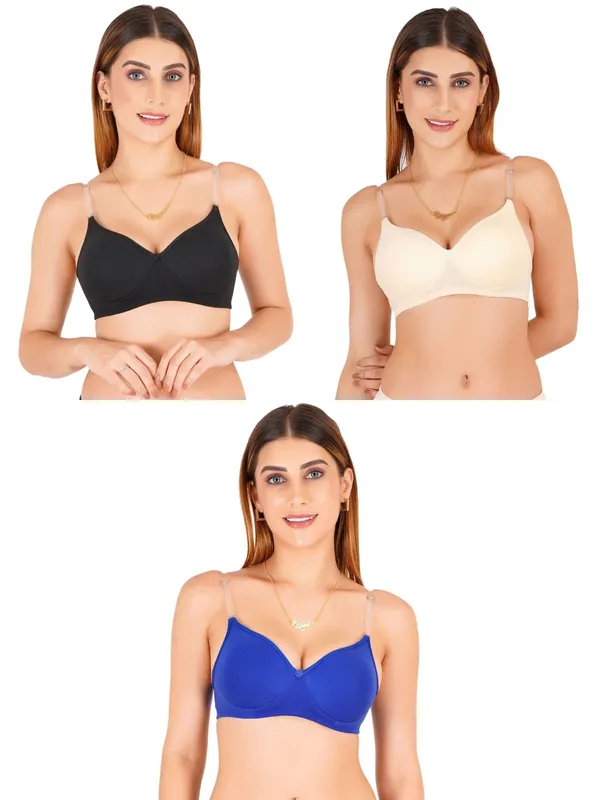 Multicolor_Cotton_Padded_Transparent_Strap_Bra_For_Women_Pack_Of_3