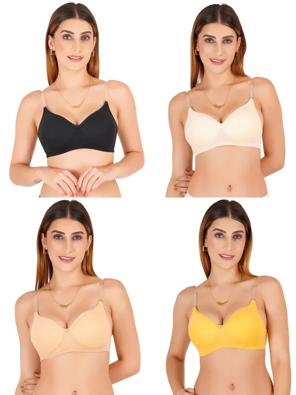 Multicolour_Cotton_Padded_Non-Wired_Bra_For_Women_Pack_Of_4