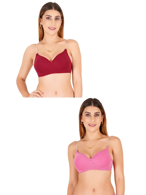 Tulzott_Women_Everyday_Padded_Bra_With_Transparent_With_Bra_Color_Strap_Pack_2