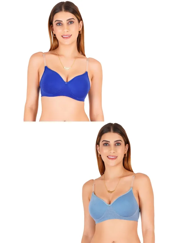 Blue_Cotton_Padded_Transparent_Strap_V-Neck_Everyday_Bra_For_Women_Pack_Of_2
