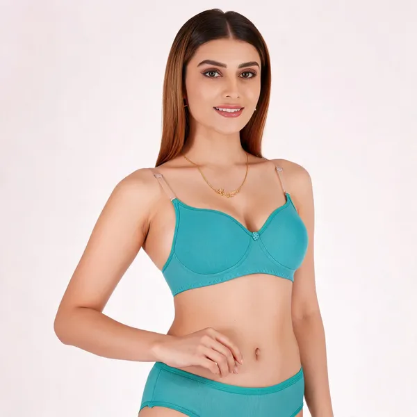 Turquoise_Cotton_Padded_Bra_For_Women