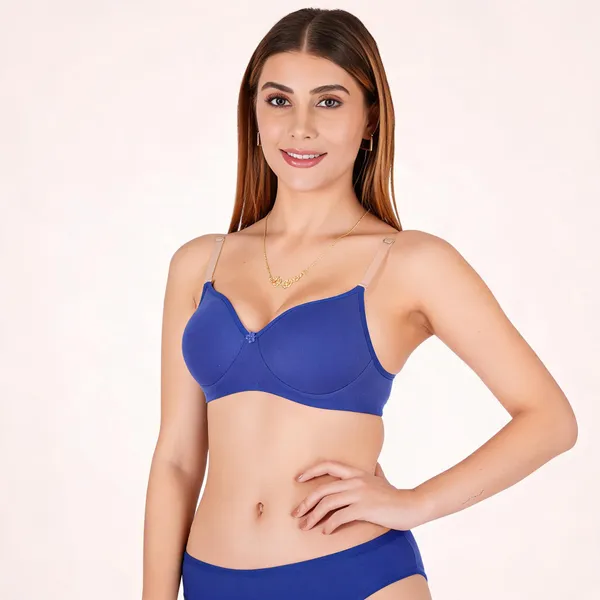 Blue_Cotton_Padded_Everyday_Bra_For_Women