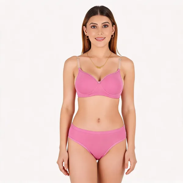 Pink_Cotton_Padded_Floral_Detail_Bra_For_Women