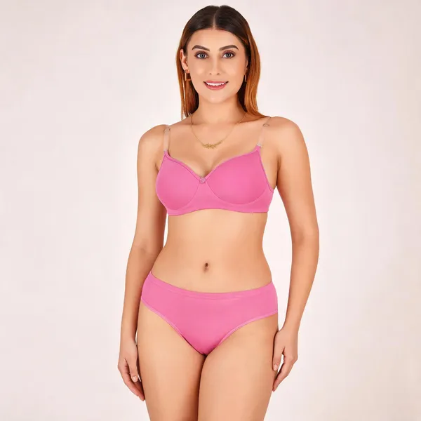 Pink_Cotton_Padded_Floral_Detail_Bra_For_Women