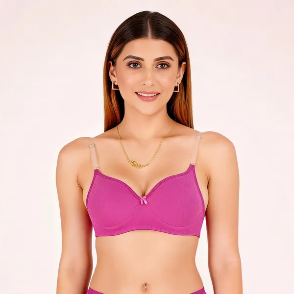 Magenta_Cotton_Padded_Everyday_Bra_For_Women
