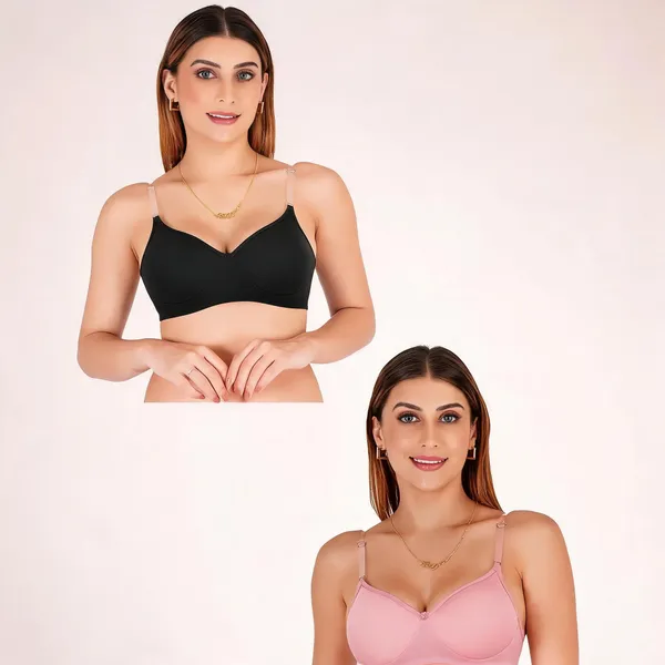 Tulzott_Women_Everyday_Padded_Bra_With_Transparent_With_Bra_Color_Strap_Pack_2