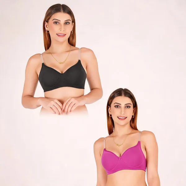 Tulzott_Women_Everyday_Padded_Bra_With_Transparent_With_Bra_Color_Strap_Pack_2