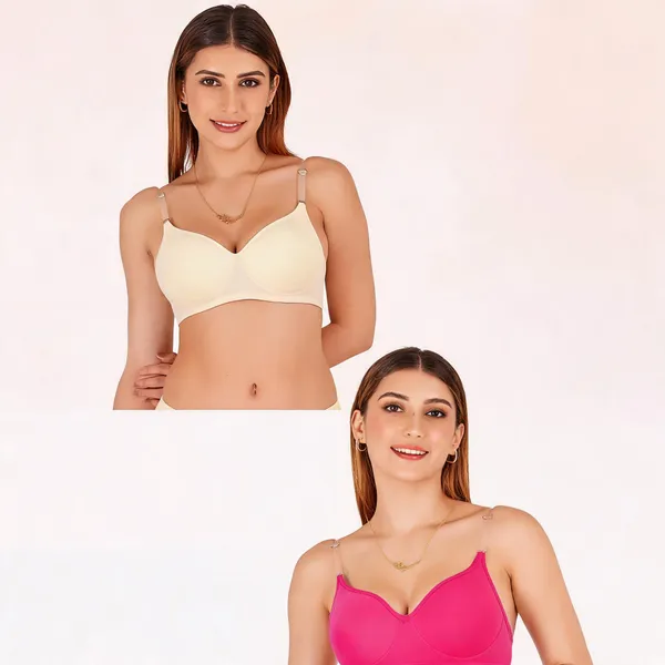 Tulzott_Women_Everyday_Padded_Bra_With_Transparent_With_Bra_Color_Strap_Pack_2