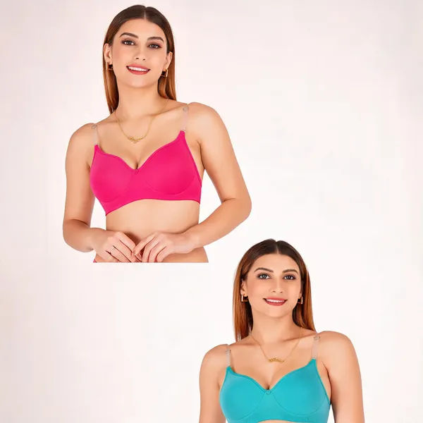 Pink_And_Teal_Tulzott_Cotton_Padded_Everyday_Bra_For_Women_Pack_Of_2