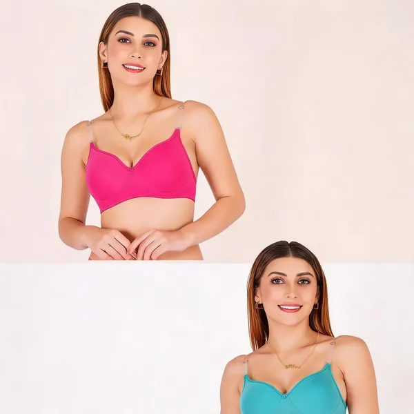 Pink_And_Teal_Tulzott_Cotton_Padded_Everyday_Bra_For_Women_Pack_Of_2