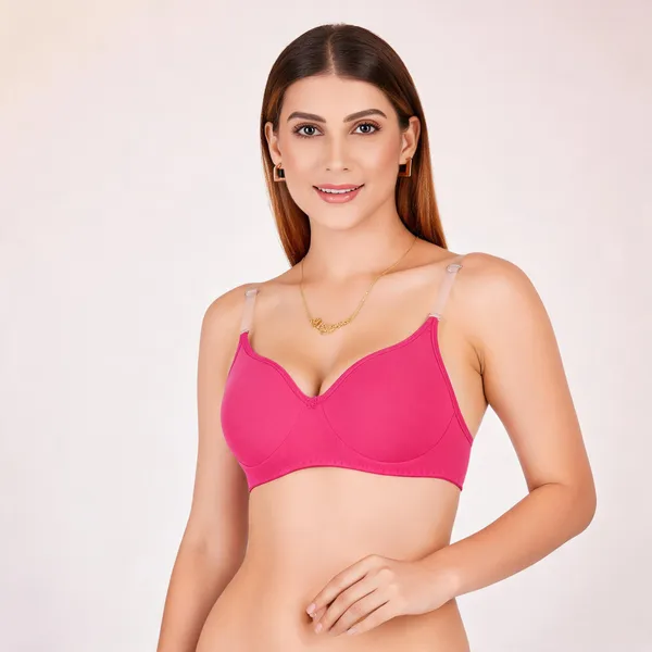 Pink_Cotton_Padded_Transparent_Strap_Everyday_Bra_For_Women_Pack_Of_2