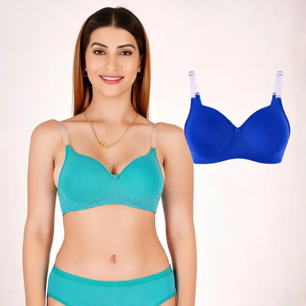 Cotton_Padded_V-Neck_Transparent_Strap_Everyday_Bra_For_Women_Pack_Of_2