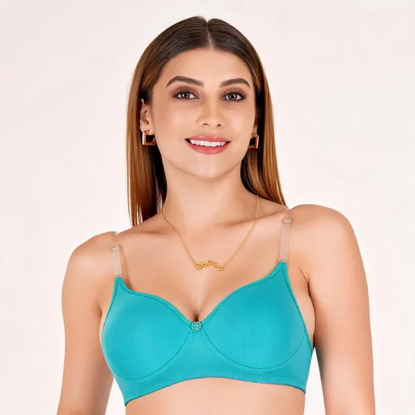 Teal_Cotton_Padded_Transparent_Strap_Everyday_Bra_For_Women_Pack_Of_2