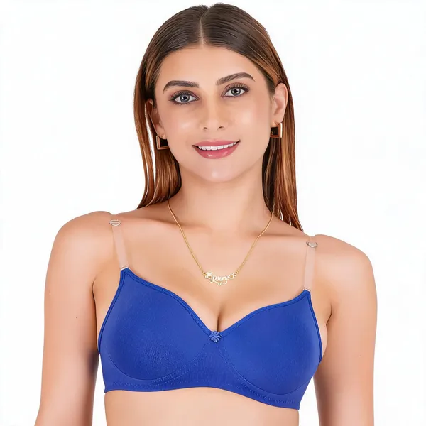 Blue_Cotton_Padded_V-Neck_Bow_Detail_Everyday_Bra_For_Women_Pack_Of_2