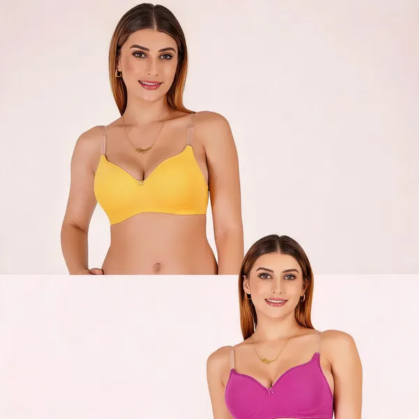 Yellow_And_Magenta_Cotton_Padded_Everyday_Bra_For_Women_Pack_Of_2