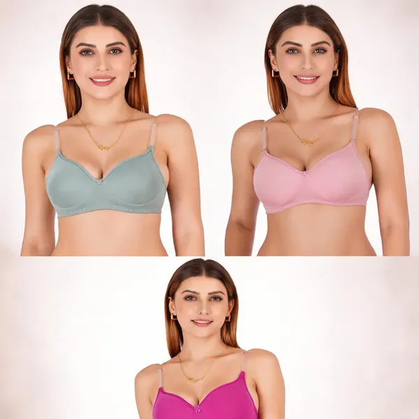 Multicolor_Magenta_Cotton_Padded_Everyday_Bra_For_Women_Pack_Of_3