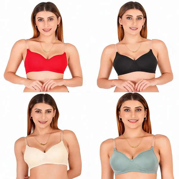 Multicolour_Cotton_Padded_Sweetheart_Bra_For_Women_Pack_Of_4