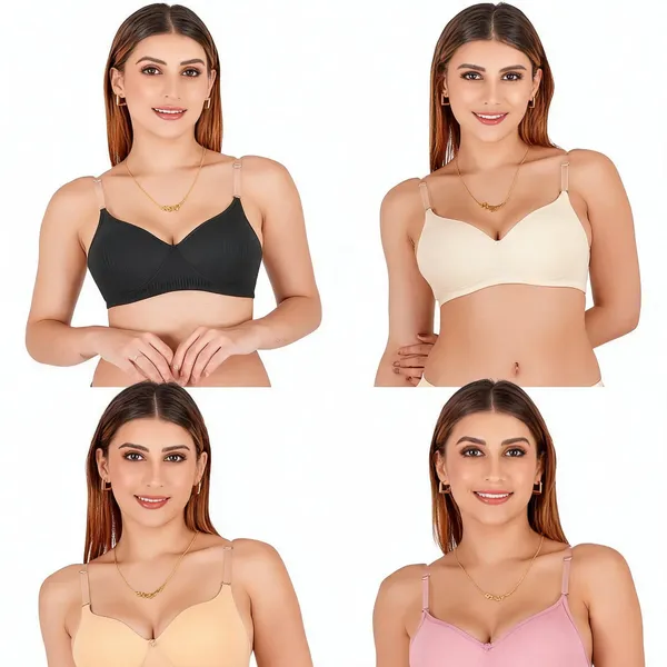 Multicolour_Cotton_Padded_Wireless_Bra_For_Women_Pack_Of_4