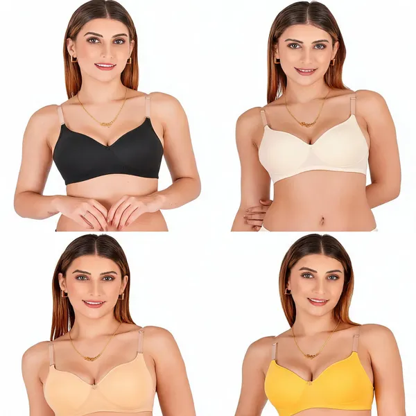 Multicolour_Cotton_Padded_Non-Wired_Bra_For_Women_Pack_Of_4