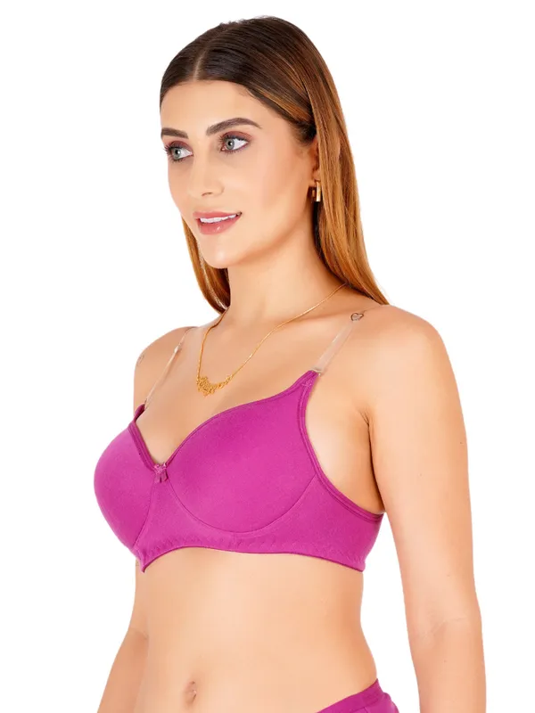 Magenta_Cotton_Padded_Everyday_Bra_For_Women
