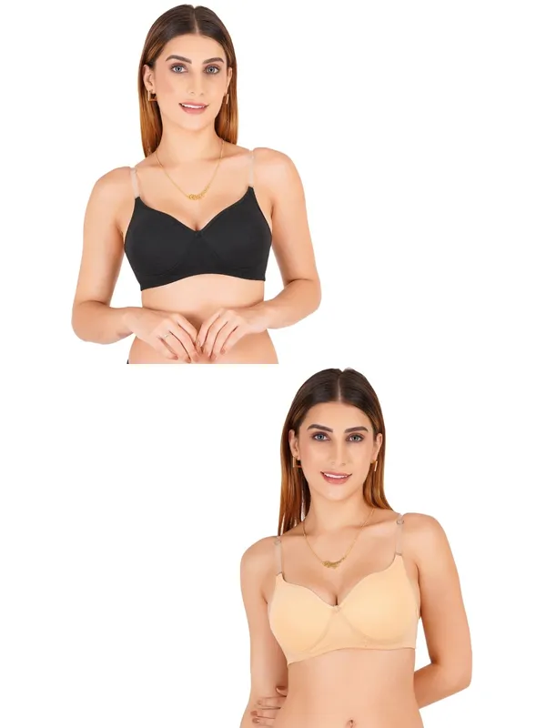 Tulzott_Women_Everyday_Padded_Bra_With_Transparent_With_Bra_Color_Strap_Pack_2