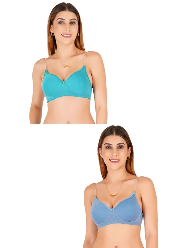 Aqua_Blue_Cotton_Padded_Adjustable_Strap_Everyday_Bra_For_Women_Pack_Of_2