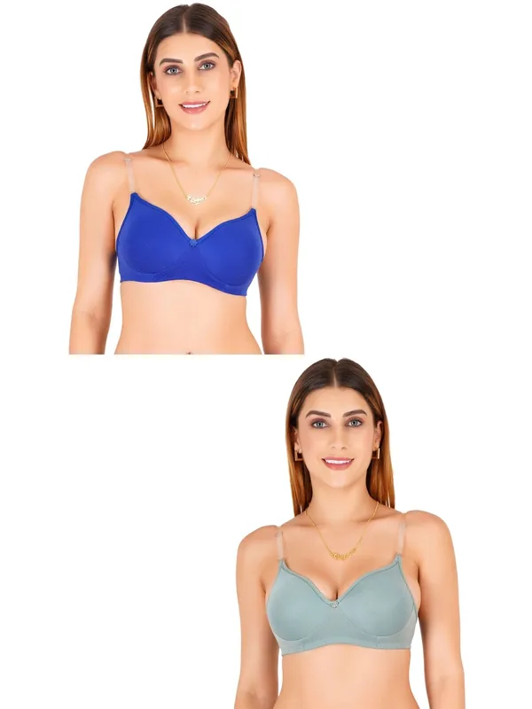 Blue_Cotton_Padded_V-Neck_Bow_Detail_Everyday_Bra_For_Women_Pack_Of_2