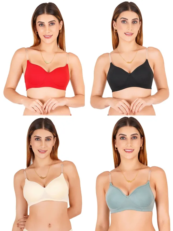 Multicolour_Cotton_Padded_Sweetheart_Bra_For_Women_Pack_Of_4
