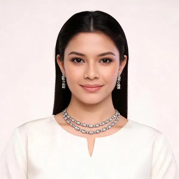 White_Alloy_Jewellery_Set_For_Women