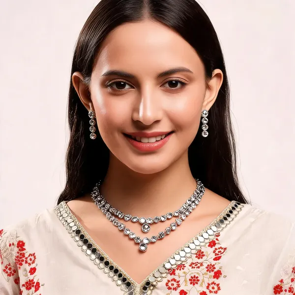 White_Alloy_Jewellery_Set_For_Women