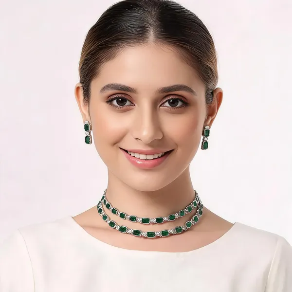 Green_&_White_Alloy_Jewellery_Set_For_Women