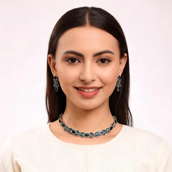 Green_Alloy_Jewellery_Set_For_Women