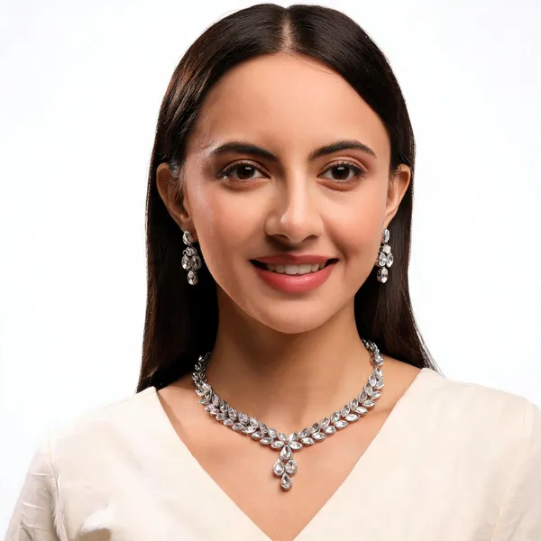 White_Alloy_Jewellery_Set_For_Women