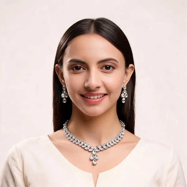 White_Alloy_Jewellery_Set_For_Women