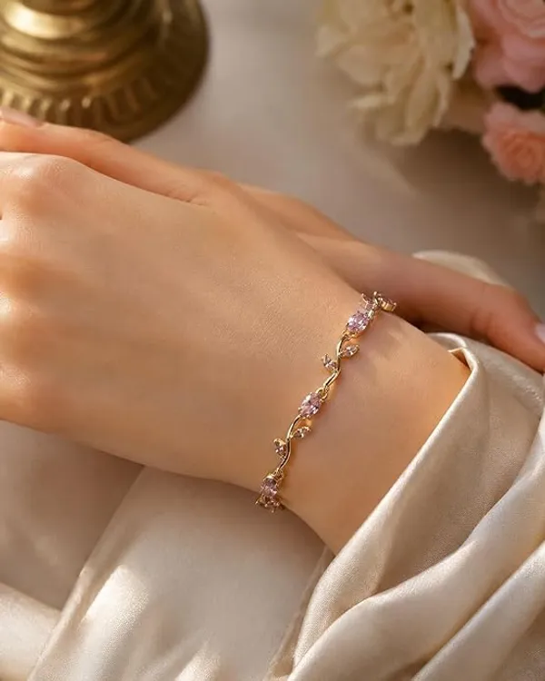 Royal_Pink_Tulip_Charm_Bracelet_for_Women