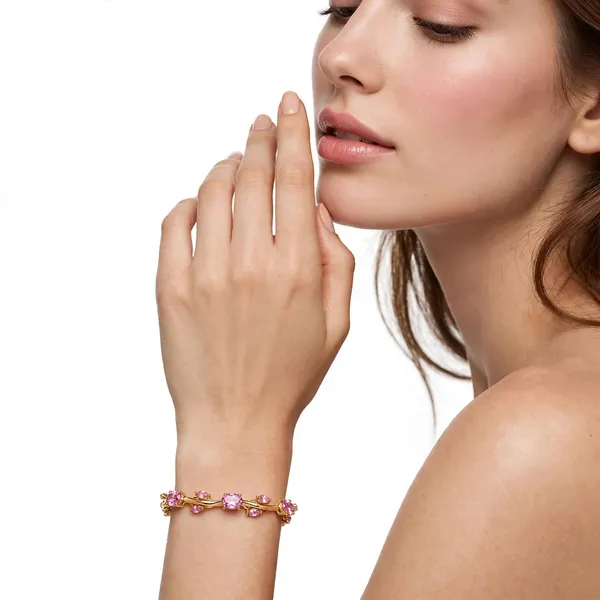 Royal_Pink_Tulip_Charm_Bracelet_for_Women