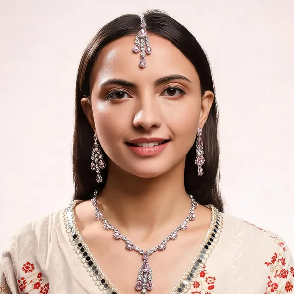 Pink_&_Silver_Alloy_Jewellery_Set_For_Women