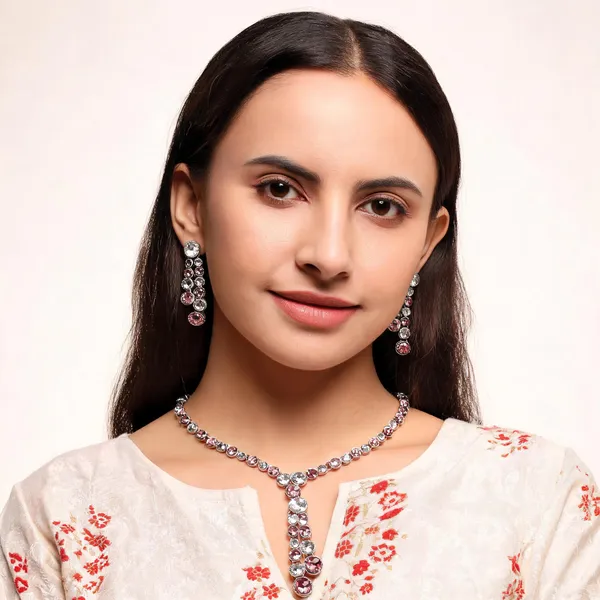 Pink_&_White_Alloy_Jewellery_Set_For_Women