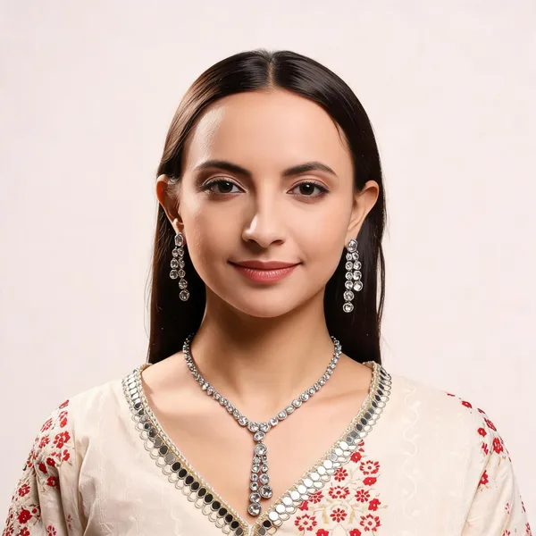 White_Alloy_Jewellery_Set_For_Women