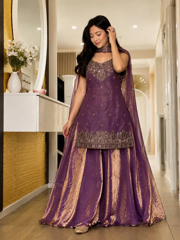 Purple_Embroidered_Kurta_Sharara_Set_For_Women