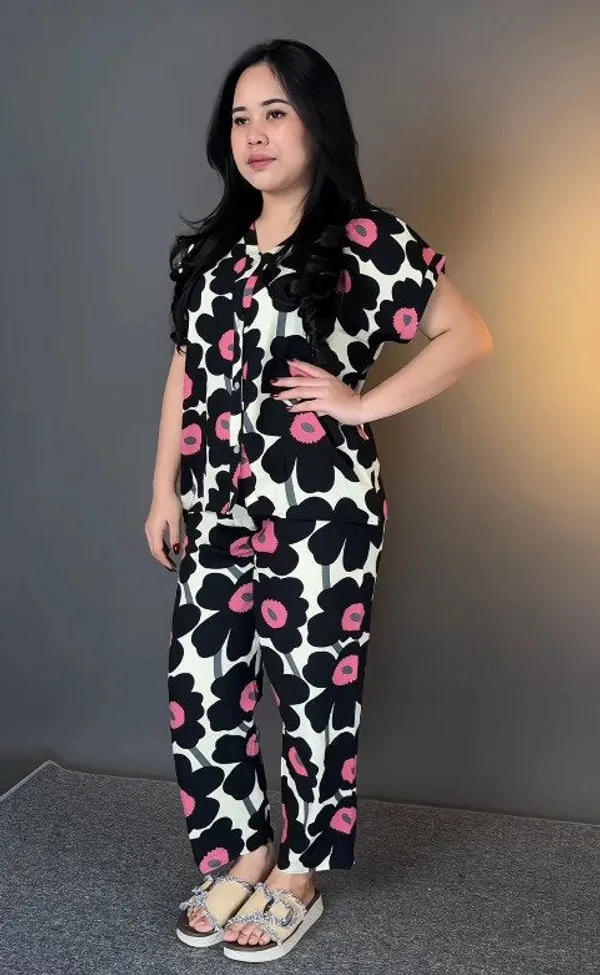 Black_Rayon_Floral_Printed_Relaxed_Fit_Co_Ord_Set_For_Women