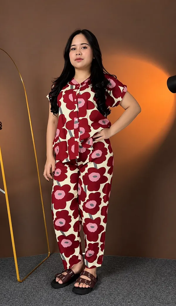 Red_Rayon_Casual_Co_Ord_Set_For_Women