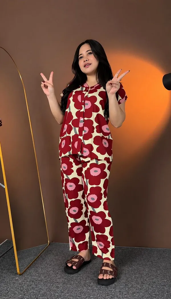 Red_Rayon_Casual_Co_Ord_Set_For_Women