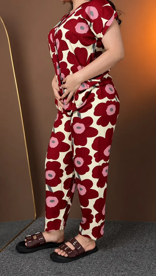 Red_Rayon_Casual_Co_Ord_Set_For_Women