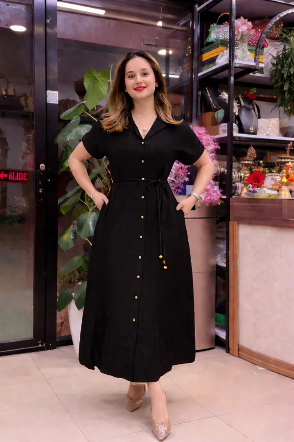 Black_Rayon_Comfortable_Dress_For_Women