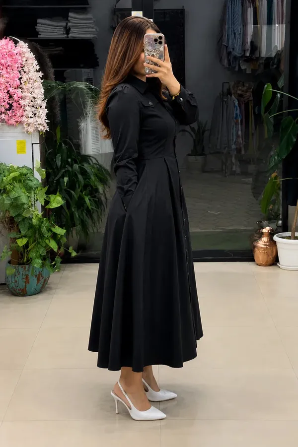 Black_Rayon_Printed_Casual_Dress_For_Women