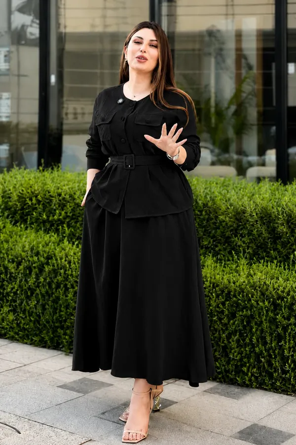 Black_Rayon_Regular_Fit_Button_Down_Co_Ord_Set_For_Women