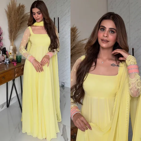 Yellow_Embellished_Anarkali_Suit_Set_For_Women