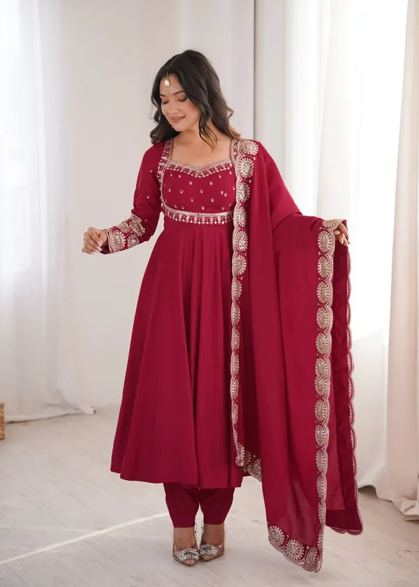 Maroon_Embroidered_Anarkali_Suit_with_Dupatta