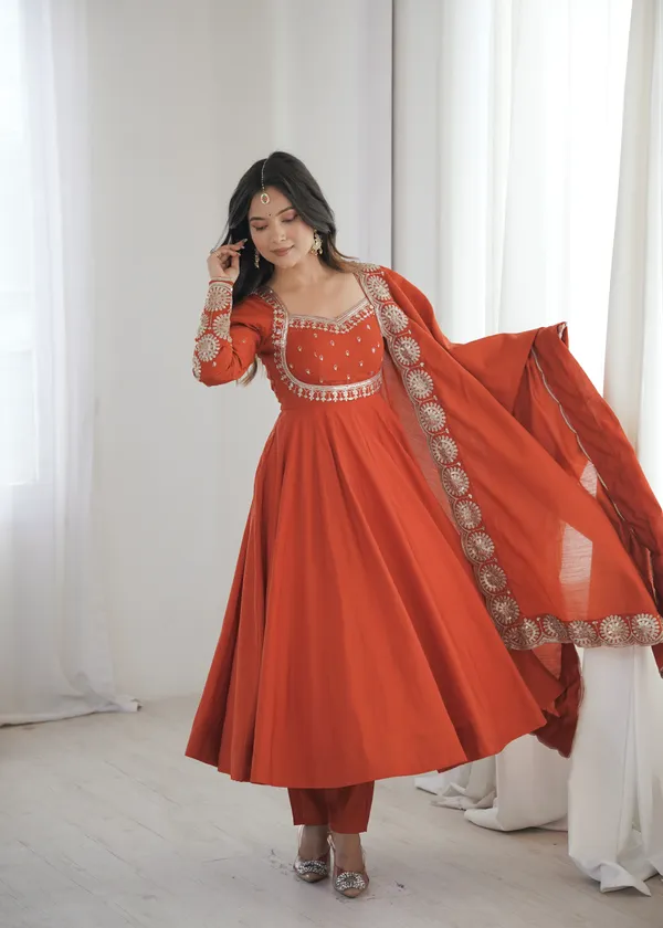Orange_Embroidered_Ethnic_Suit_with_Dupatta